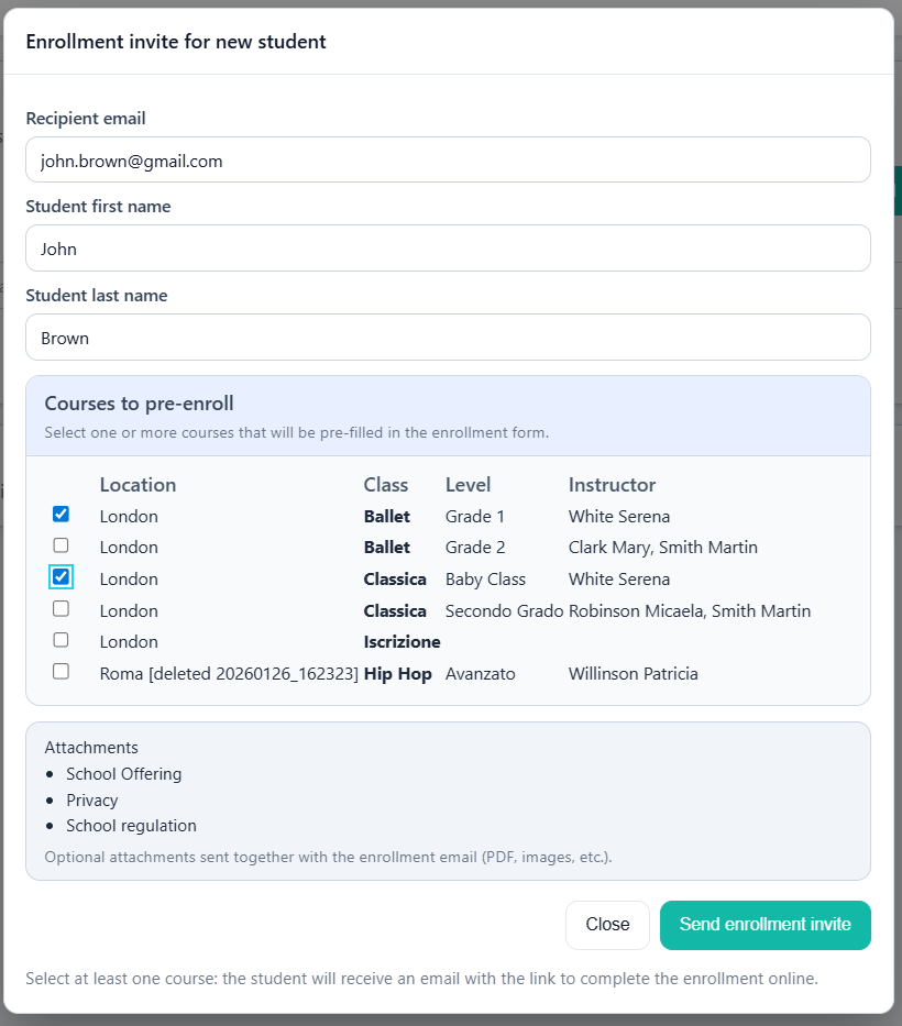 Screenshot of advanced enrollment configuration options