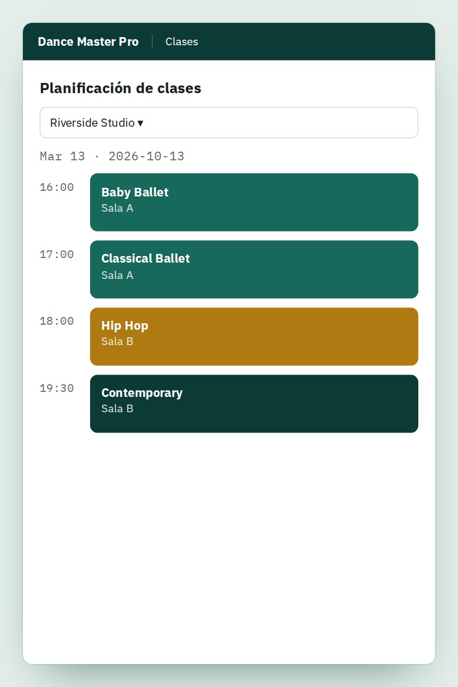 Screenshot of the student management interface