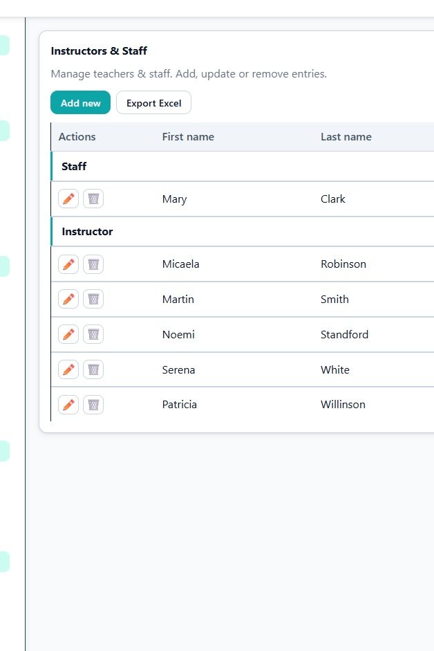 Screenshot of the payments and invoicing interface