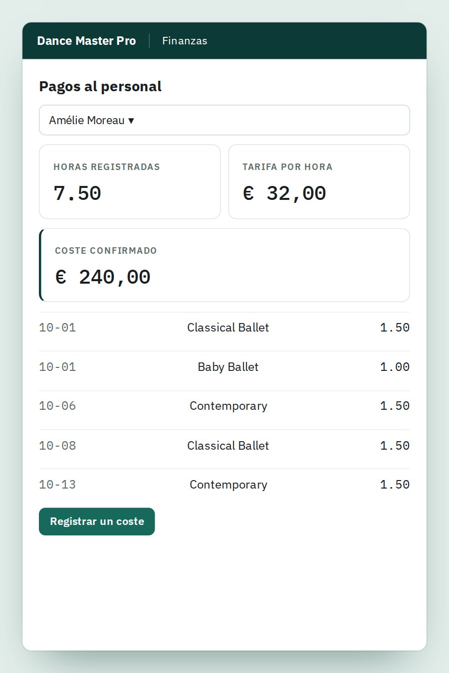 Screenshot of the advanced reporting module