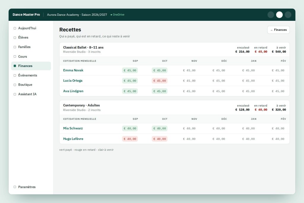 Screenshot of the invoice creation module showing invoice details