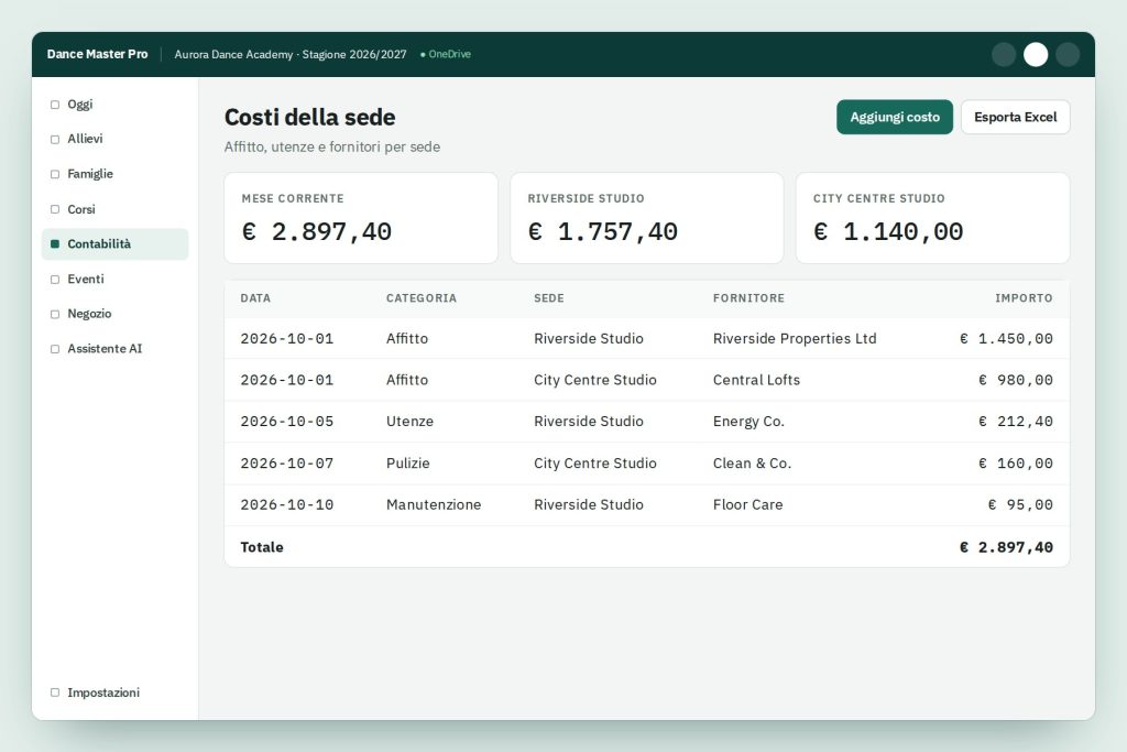 Screenshot of payroll and expense management