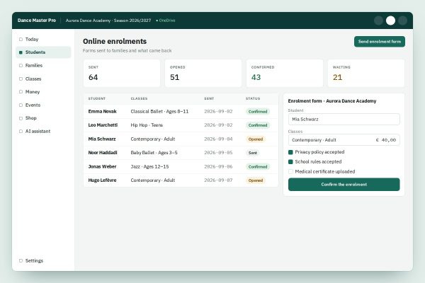 Enrollment Form Software Online Enrollment Software for Dance Schools